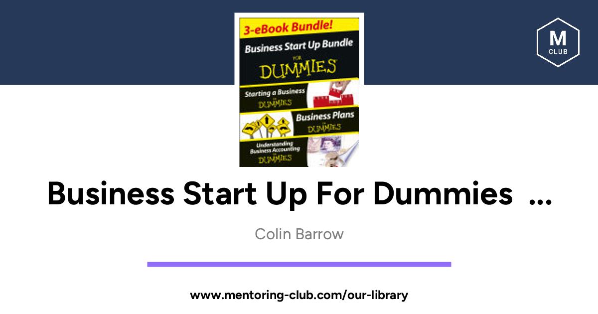 Business Start Up For Dummies Three e book Bundle Starting a